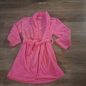Free Style Sleepwear Kid's Cozy Pink Fleece Robe Girl's Size 8